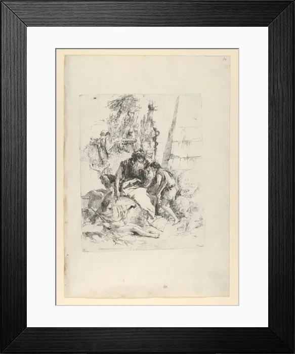 Framed Print : Two magicians and two boys, from the Scherzi, ca. 1743-50 Framed Print : Two magicians and two boys, from the Scherzi, ca. 1743-50
