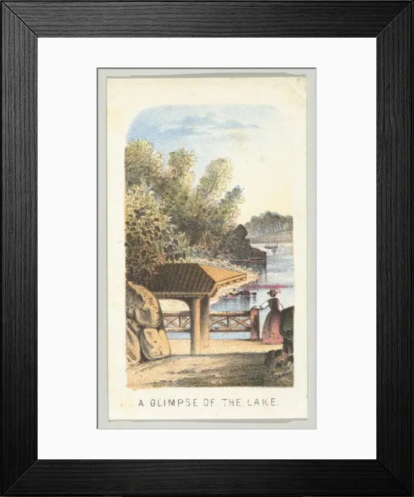 Framed Print : A Glimpse of the Lake, from the series, Views in Central Park, New York, Part 2, 1864 Framed Print : A Glimpse of the Lake, from the series, Views in Central Park, New York, Part 2, 1864