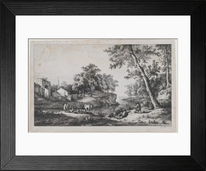 Framed Print : Landscape at Ambronay, 1796. Creator: Jean-Jacques de Boissieu Framed Print : Landscape at Ambronay, 1796. Creator: Jean-Jacques de Boissieu