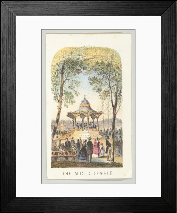 Framed Print : The Music Temple, from the series, Views in Central Park, New York, Part 2, 1864 Framed Print : The Music Temple, from the series, Views in Central Park, New York, Part 2, 1864