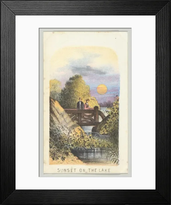 Framed Print : Sunset on the Lake, from the series, Views in Central Park, New York, Part 2, 1864 Framed Print : Sunset on the Lake, from the series, Views in Central Park, New York, Part 2, 1864