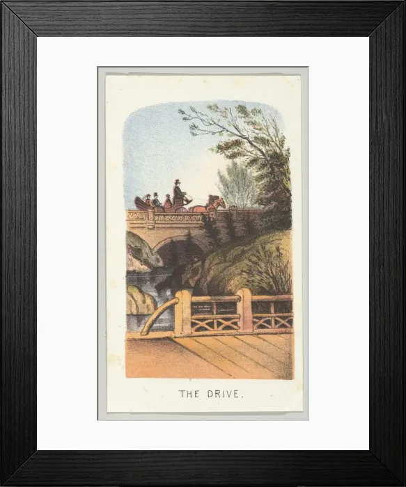 Framed Print : The Drive, from the series, Views in Central Park, New York, Part 2, 1864 Framed Print : The Drive, from the series, Views in Central Park, New York, Part 2, 1864