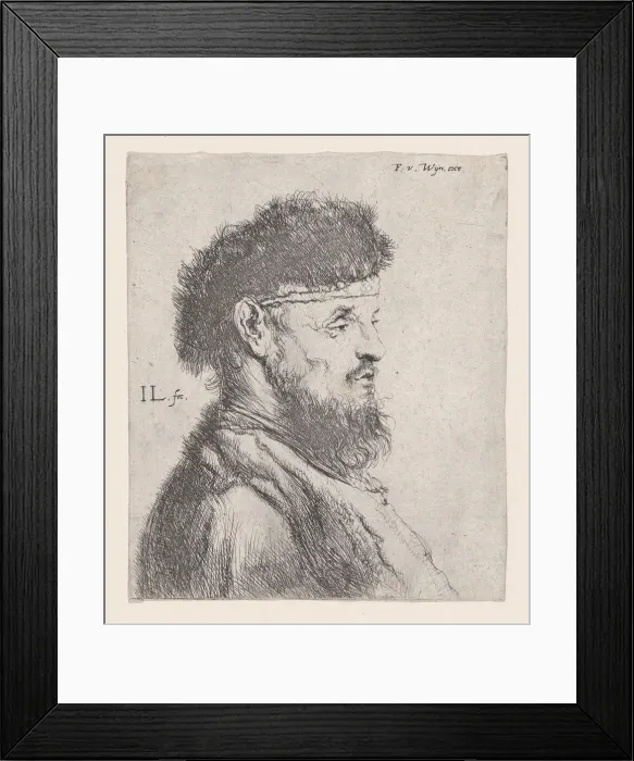 Framed Print : Bust of a Man with a Fur Cap, 17th century. Creator: Jan Lievens Framed Print : Bust of a Man with a Fur Cap, 17th century. Creator: Jan Lievens
