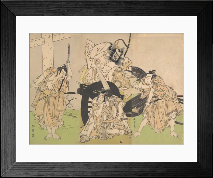 Framed Print : Kabuki Actors Ichikawa Yaozo II, Nakajima Mihoemon II, Ichikawa Ebizo III... 7th month, 1776. Creator: Shunsho Framed Print : Kabuki Actors Ichikawa Yaozo II, Nakajima Mihoemon II, Ichikawa Ebizo III... 7th month, 1776. Creator: Shunsho