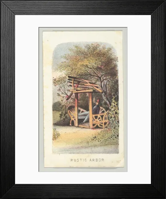 Framed Print : Rustic Arbor, from the series, Views in Central Park, New York, Part 2, 1864 Framed Print : Rustic Arbor, from the series, Views in Central Park, New York, Part 2, 1864