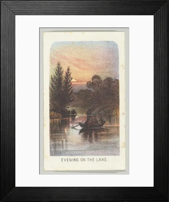 Framed Print : Evening on the Lake, from the series, Views in Central Park, New York, Part 3, 1864 Framed Print : Evening on the Lake, from the series, Views in Central Park, New York, Part 3, 1864