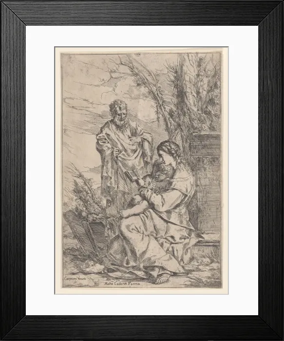 Framed Print : The Holy Family with the Virgin reading a book, 1640-60. Creator: Giulio Carpioni Framed Print : The Holy Family with the Virgin reading a book, 1640-60. Creator: Giulio Carpioni
