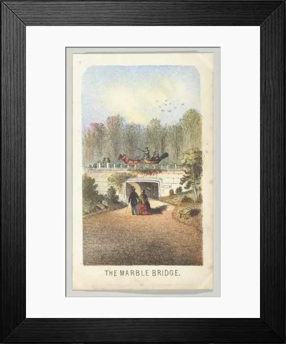 Framed Print : The Marble Bridge, Near the Lake, from the series, Views in Central Park, New York Framed Print : The Marble Bridge, Near the Lake, from the series, Views in Central Park, New York