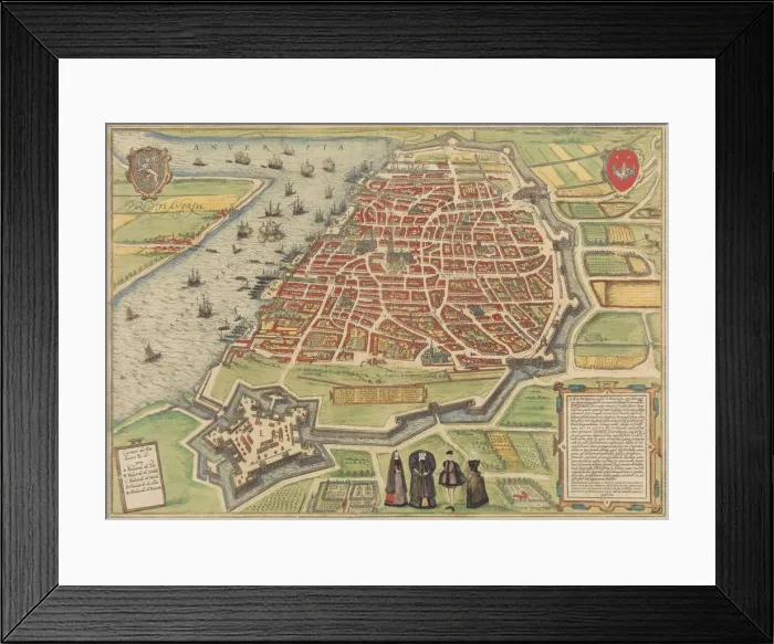 Framed Print : View of Antwerp, 1572-94. Creators: Frans Hogenberg, Simon Novellanus Framed Print : View of Antwerp, 1572-94. Creators: Frans Hogenberg, Simon Novellanus