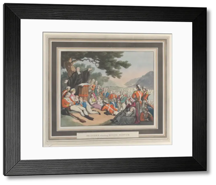 Framed Print : Soldiers Attending Divine Service, August 1, 1798. Creator: Heinrich Schutz Framed Print : Soldiers Attending Divine Service, August 1, 1798. Creator: Heinrich Schutz