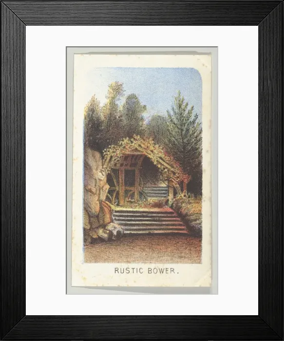 Framed Print : Rustic Bower, from the series, Views in Central Park, New York, Part 3, 1864 Framed Print : Rustic Bower, from the series, Views in Central Park, New York, Part 3, 1864