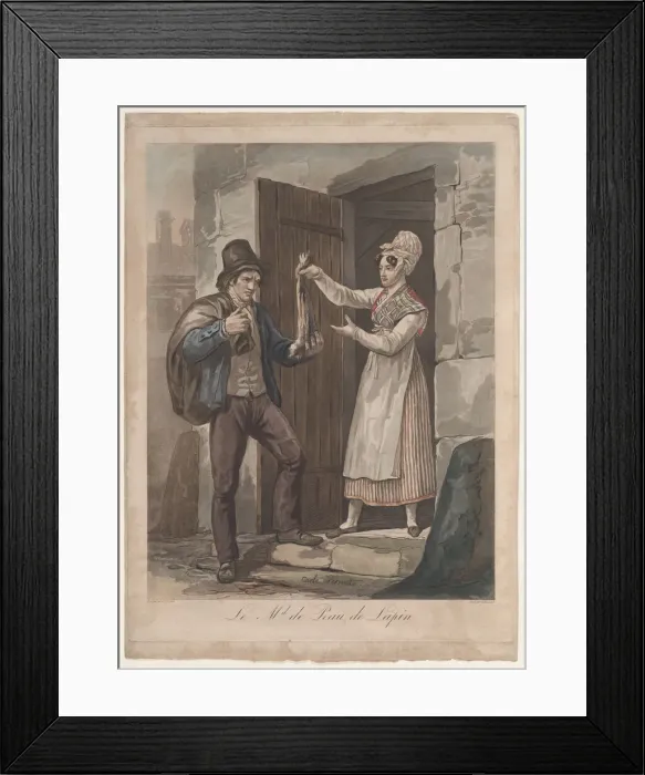 Framed Print : Le Md. de Peau de Lapin, 1775-1832. Creator: Philibert Louis Debucourt Framed Print : Le Md. de Peau de Lapin, 1775-1832. Creator: Philibert Louis Debucourt