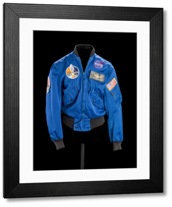 Framed Print : Flight jacket belonging to Sally K. Ride, ca. 1983. Creator: Qual-Craft Framed Print : Flight jacket belonging to Sally K. Ride, ca. 1983. Creator: Qual-Craft