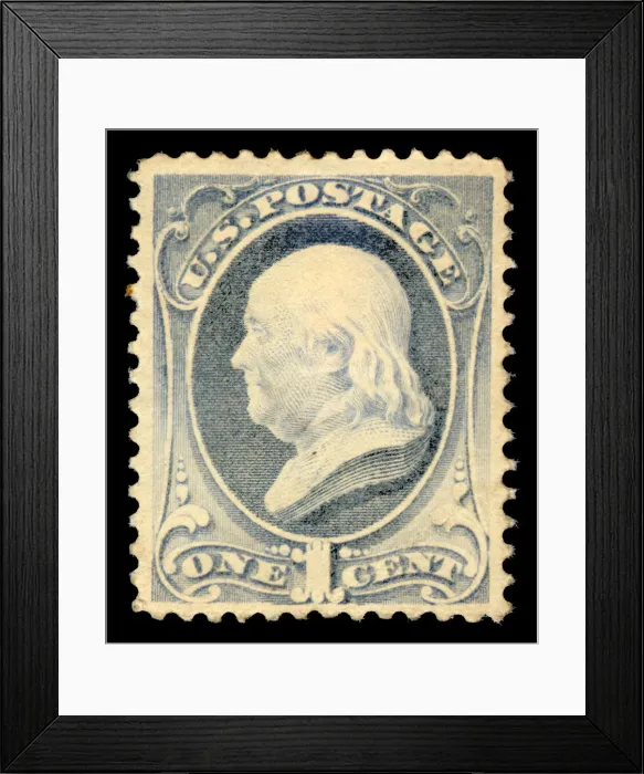 Framed Print : 1c Franklin single, 1881. Creator: American Bank Note Company Framed Print : 1c Franklin single, 1881. Creator: American Bank Note Company