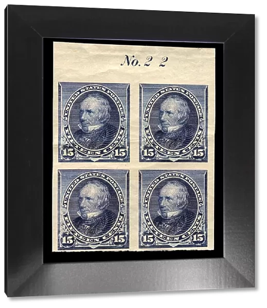 15c Henry Clay proof plate block of four, February 22, 1890