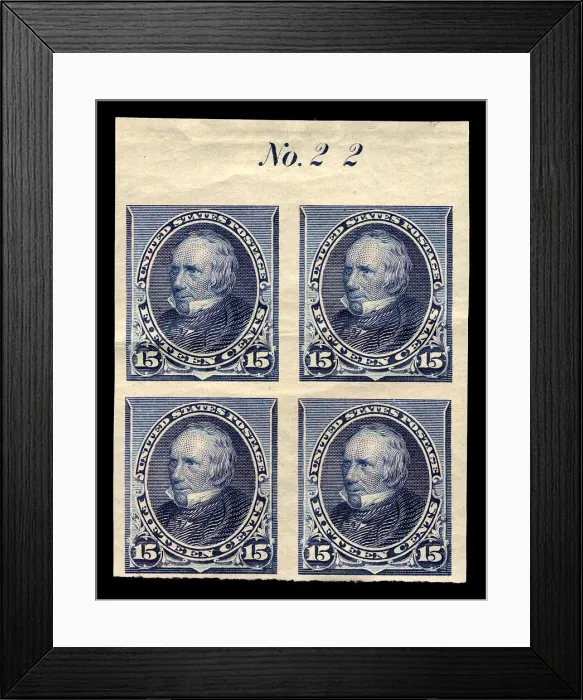 Framed Print : 15c Henry Clay proof plate block of four, February 22, 1890 Framed Print : 15c Henry Clay proof plate block of four, February 22, 1890