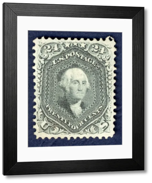 Framed Print : 24c Washington single, 1862. Creator: National Bank Note Company Framed Print : 24c Washington single, 1862. Creator: National Bank Note Company