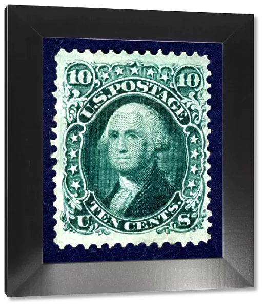 10c Washington F Grill single, 1867. Creator: National Bank Note Company