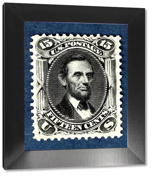 15c Abraham Lincoln re-issue single, 1875. Creator: National Bank Note Company