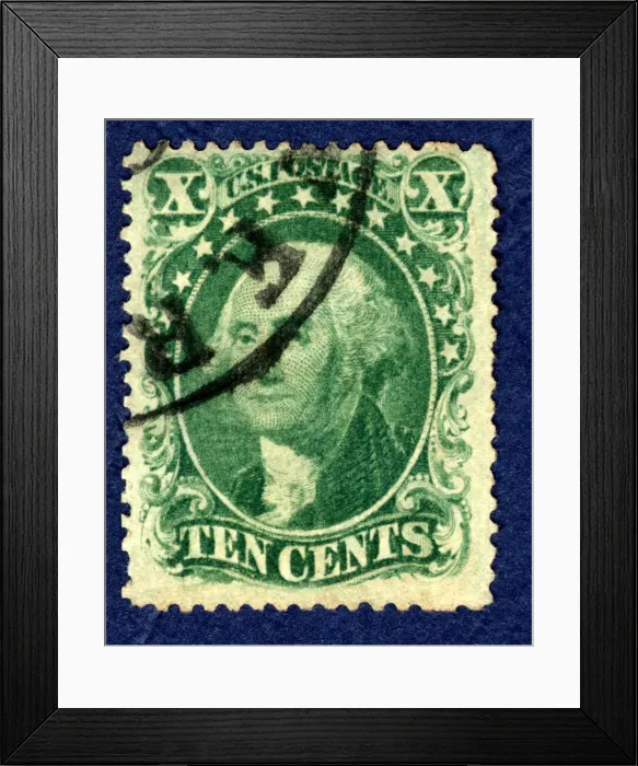 Framed Print : 10c Washington type II single, 1857. Creator: Toppan, Carpenter & Company Framed Print : 10c Washington type II single, 1857. Creator: Toppan, Carpenter & Company