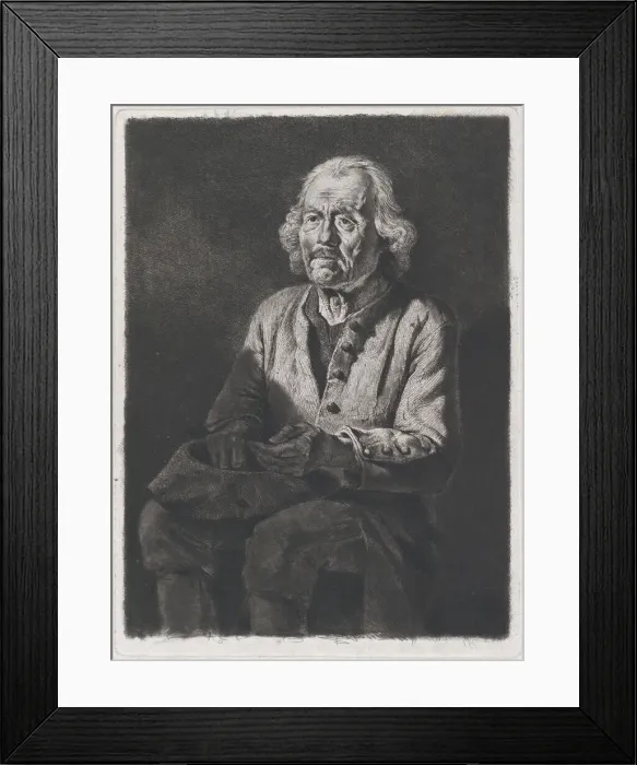 Framed Print : Seated Beggar: Portrait of Old Girard, a Peasant from Chasselay, 1772 Framed Print : Seated Beggar: Portrait of Old Girard, a Peasant from Chasselay, 1772