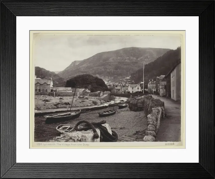 Framed Print : Lynmouth, The Village from the Quay, 1860 / 94. Creator: Francis Bedford Framed Print : Lynmouth, The Village from the Quay, 1860 / 94. Creator: Francis Bedford