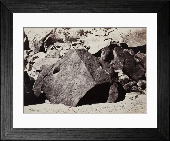 Framed Print : Sinaitic Inscriptions in Wadee El-Mukattab, 1860. Creator: Francis Frith Framed Print : Sinaitic Inscriptions in Wadee El-Mukattab, 1860. Creator: Francis Frith
