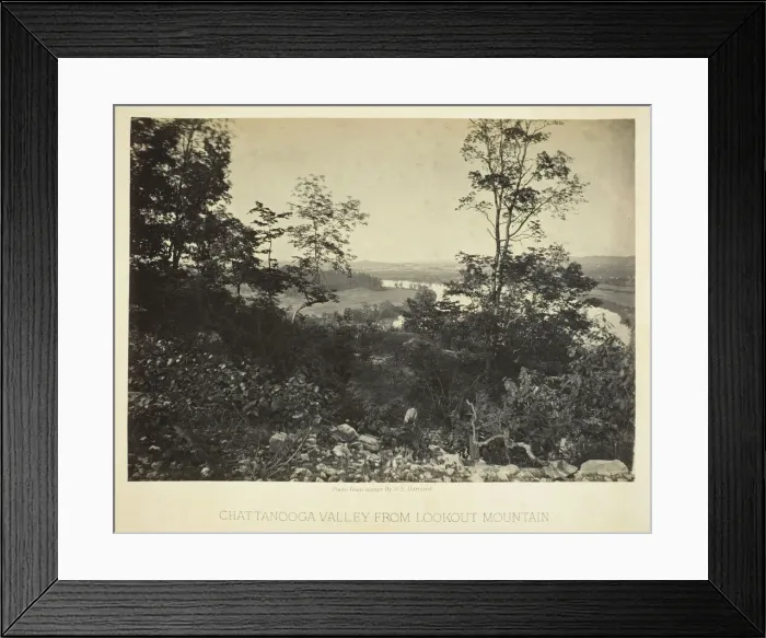 Framed Print : Chattanooga Valley from Lookout Mountain, 1864 / 66. Creator: George N. Barnard Framed Print : Chattanooga Valley from Lookout Mountain, 1864 / 66. Creator: George N. Barnard