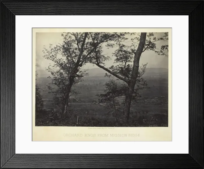 Framed Print : Orchard Knob from Mission Ridge, 1864 / 66. Creator: George N. Barnard Framed Print : Orchard Knob from Mission Ridge, 1864 / 66. Creator: George N. Barnard