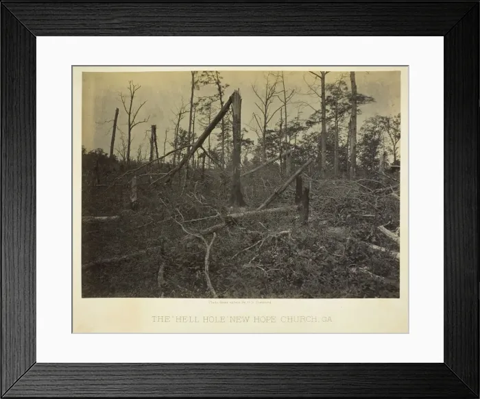 Framed Print : The Hell Hole, New Hope Church, GA, 1866. Creator: George N. Barnard Framed Print : The Hell Hole, New Hope Church, GA, 1866. Creator: George N. Barnard