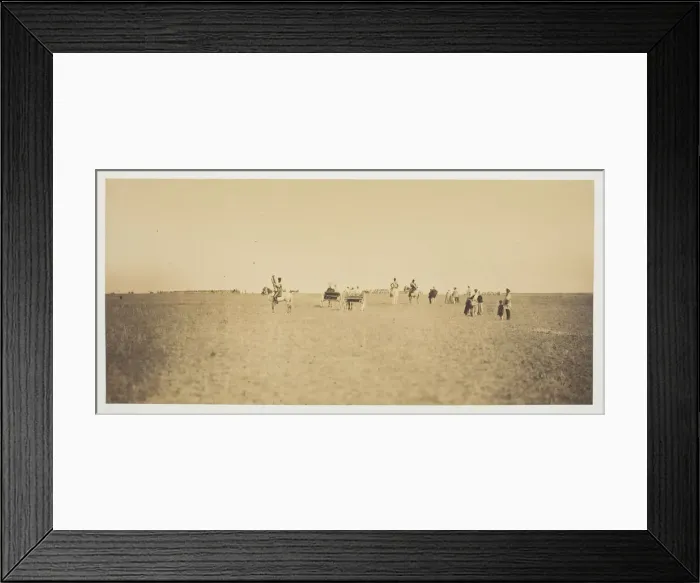 Framed Print : Untitled [visitors watching military manoeuvres], 1857. Creator: Gustave Le Gray