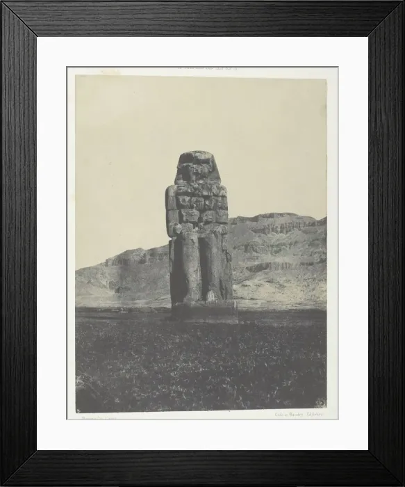 Framed Print : Gournah, Statue de Memnon;Thebes, 1849 / 51, printed 1852. Creator: Maxime du Camp Framed Print : Gournah, Statue de Memnon;Thebes, 1849 / 51, printed 1852. Creator: Maxime du Camp