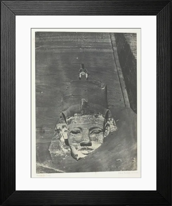 Framed Print : Ibsamboul, Colosse Occidental Du Speos De Phre;Nubie, 1849 / 51, printed 1852 Framed Print : Ibsamboul, Colosse Occidental Du Speos De Phre;Nubie, 1849 / 51, printed 1852