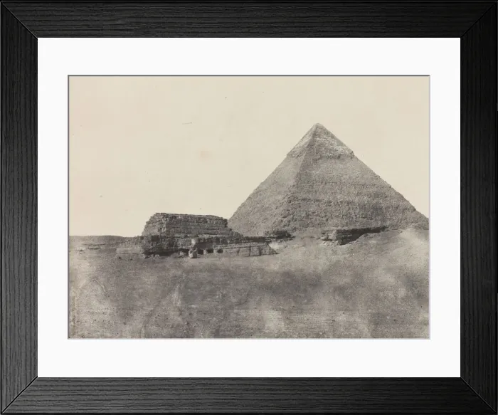 Framed Print : Pyramide de Chephren, Egypte Moyenne, 1849 / 51, printed 1852. Creator: Maxime du Camp Framed Print : Pyramide de Chephren, Egypte Moyenne, 1849 / 51, printed 1852. Creator: Maxime du Camp