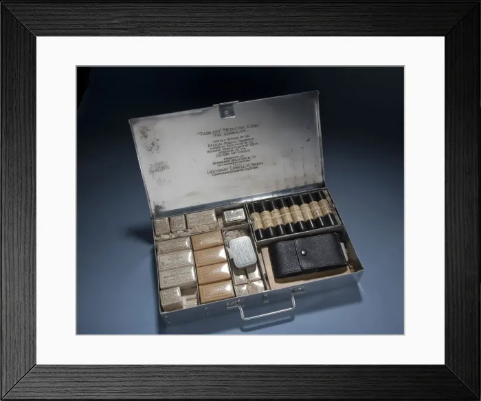 Framed Print : Medical kit carried aboard the Douglas World Cruiser by Lt. Lowell Smith, c. 1924 Framed Print : Medical kit carried aboard the Douglas World Cruiser by Lt. Lowell Smith, c. 1924