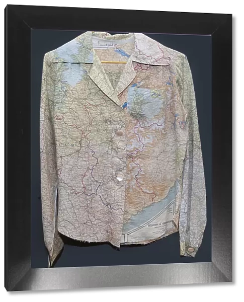 Blouse made from a silk escape map, 1940s. Creator: Unknown