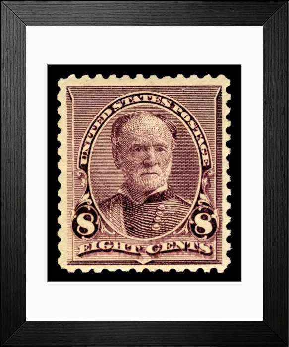 Framed Print : 8c William T. Sherman single, 1893. Creator: American Bank Note Company Framed Print : 8c William T. Sherman single, 1893. Creator: American Bank Note Company