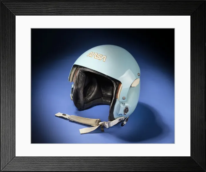 Framed Print : Aviator helmet belonging to Sally K. Ride, ca. 1983. Creator: Sierra Engineering Co Framed Print : Aviator helmet belonging to Sally K. Ride, ca. 1983. Creator: Sierra Engineering Co