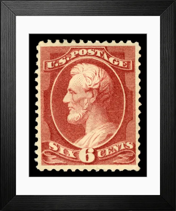 Framed Print : 6c Abraham Lincoln single, 1882. Creator: American Bank Note Company Framed Print : 6c Abraham Lincoln single, 1882. Creator: American Bank Note Company