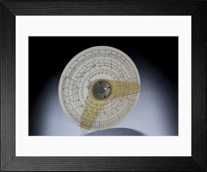 Framed Print : Circular Slide Rule, William J. Powell, 1935. Creator: Unknown Framed Print : Circular Slide Rule, William J. Powell, 1935. Creator: Unknown
