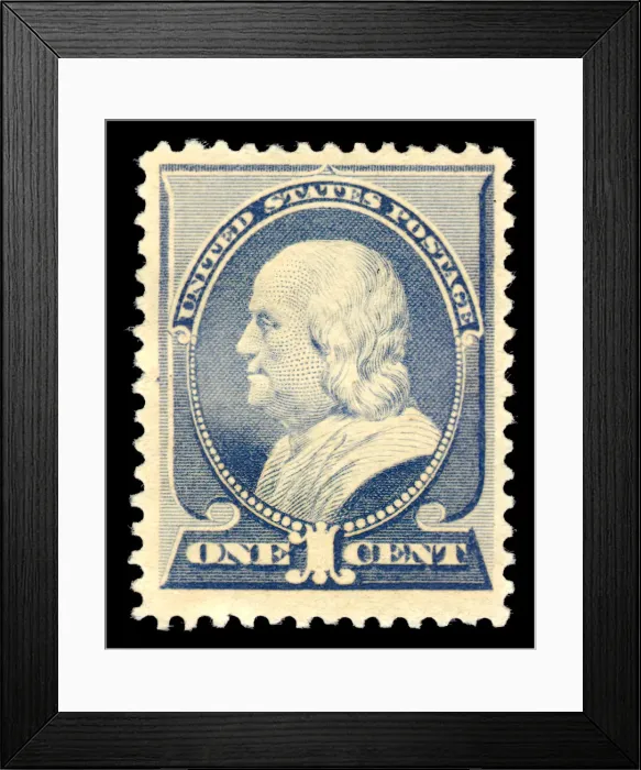 Framed Print : 1c Franklin single, 1887. Creator: American Bank Note Company Framed Print : 1c Franklin single, 1887. Creator: American Bank Note Company