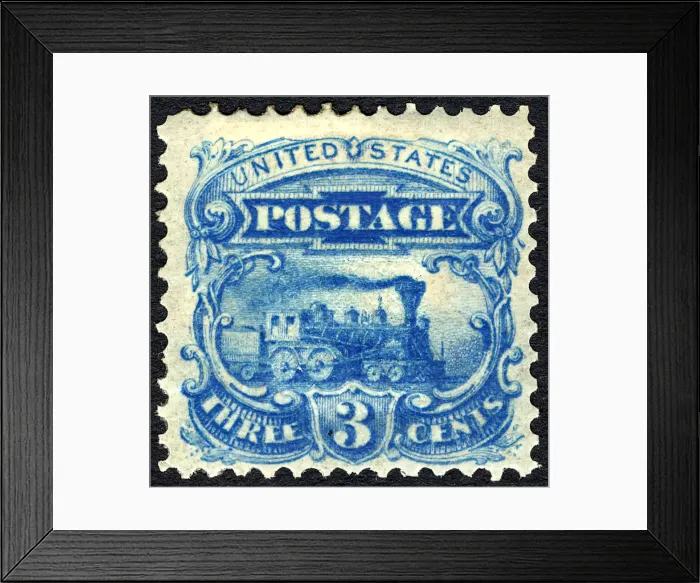 Framed Print : 3c Steam Locomotive essay, 1869. Creator: Unknown Framed Print : 3c Steam Locomotive essay, 1869. Creator: Unknown