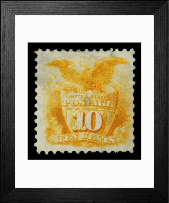 Framed Print : 10c Shield and Eagle re-issue single, 1875. Creator: National Bank Note Company Framed Print : 10c Shield and Eagle re-issue single, 1875. Creator: National Bank Note Company