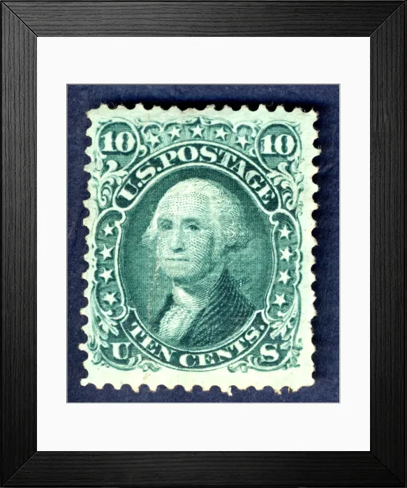 Framed Print : 10c Washington E Grill single, 1867. Creator: National Bank Note Company Framed Print : 10c Washington E Grill single, 1867. Creator: National Bank Note Company