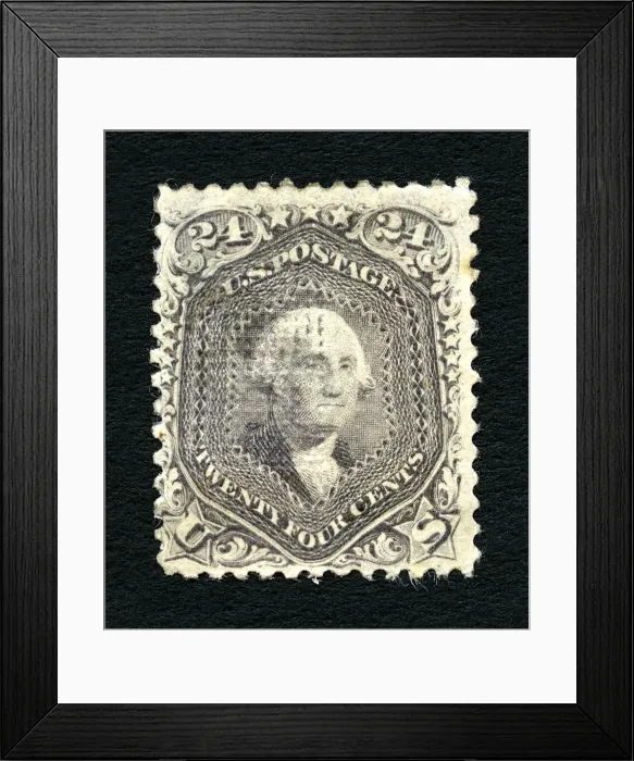 Framed Print : 24c Washington F Grill single, 1867. Creator: National Bank Note Company Framed Print : 24c Washington F Grill single, 1867. Creator: National Bank Note Company
