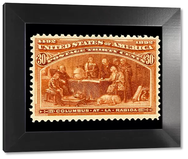 30c Columbus at La Rabida single, 1893. Creator: American Bank Note Company