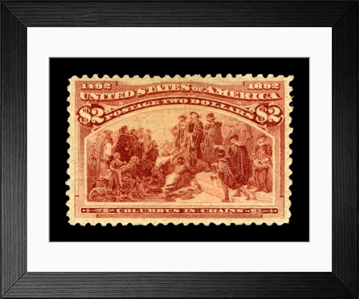 Framed Print : $2 Columbus in Chains single, 1893. Creator: American Bank Note Company Framed Print : $2 Columbus in Chains single, 1893. Creator: American Bank Note Company