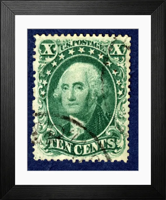 Framed Print : 10c Washington type I single, 1857. Creator: Toppan, Carpenter & Company Framed Print : 10c Washington type I single, 1857. Creator: Toppan, Carpenter & Company