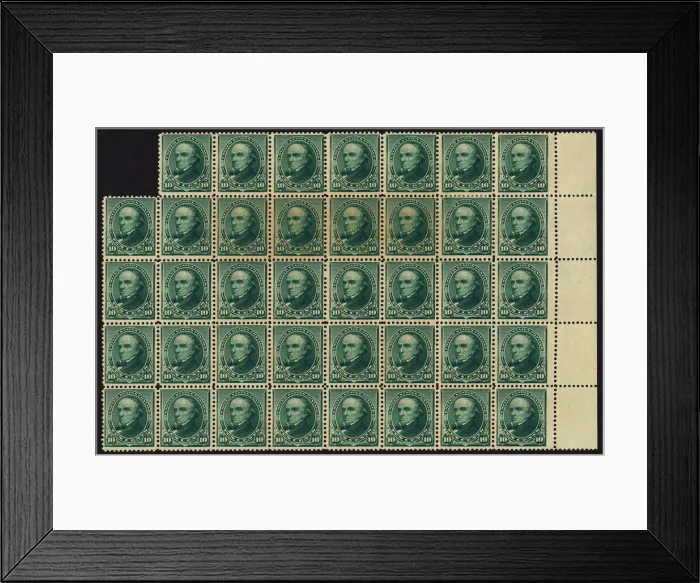 Framed Print : 10c Daniel Webster block of thirty-nine, February 22, 1890 Framed Print : 10c Daniel Webster block of thirty-nine, February 22, 1890