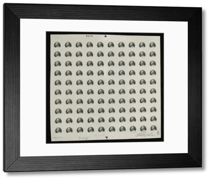 Framed Print : $5 Franklin vignette plate proof, Sept. 14, 1917. Creator Framed Print : $5 Franklin vignette plate proof, Sept. 14, 1917. Creator